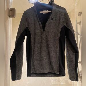 Spyder Men's Charcoal and Black Zip-Up Sweater